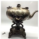 VTG. TIPPING TEA POT WITH STAND AND BURNER