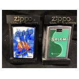 (2) ZIPPO SALEM CIGARETTES LIGHTERS, GREEN