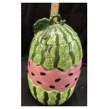 VTG. WATERMELON 3 PART COOKIE JAR, 13in
