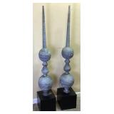 Pair Of Gothic Style Metal Garden Finials
