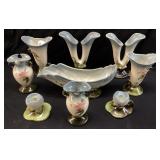 Vtg. 9 Piece Hull Pottery Pieces, Double Bud