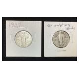 (2) 1927 & 1930 STANDING LIBERTY QUARTERS, 90%