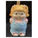 VINTAGE GIRL IN OVERALLS COOKIE JAR