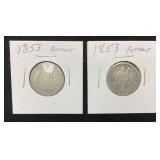 (2) 1853 SEATED LIBERTY QUARTERS w ARROWS