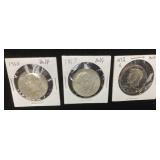 (3) 2 KENNEDY SILVER HALF DOLLARS 1966, 1967 &