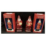 (2) OLD WORLD CHRISTMAS LIGHTED SANTA CLAUSE