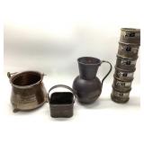 3 COPPER POTS AND 6 MINING SCREEN STACKS