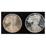 (2) 1993-P & 1995-P PROOF SILVER EAGLES