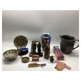 (2) 5? CARVED JADE EMPEROR & EMPRESS, WITH MIXED