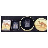 (2) ZIPPO CAMEL CHROME LIGHTERS, RJR ENGRAVING &