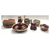 28 PC HULL BROWN DRIP BAKEWARE AND PIGGY BANK