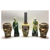 5PC CHINESE VASES, JAPANESE CLOISONNï¿½, MUDMEN LOT