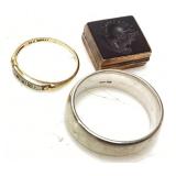 14kt GOLD GROUP, 14.9g, WHITE GOLD MENS RING S