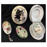 HAND DECORATED OSTRICH EGG GROUP