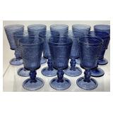 BLUE WATER GLASSES SET OF 12, 7in H