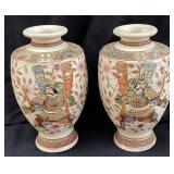 PAIR OF SATSUMA VASES, 7.5in H