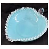 1956 FENTON SILVER CREST TURQUOISE HEART SHAPED,