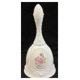 1974-75 FENTON MILK GLASS ROSES MEDALLION BELL,