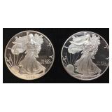 2000-P & 2001-W PROOF SILVER EAGLES