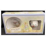 WEDGWOOD PETER RABBIT OATMEAL BOWL & 2 HANDLED MUG