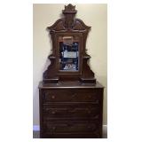 ANTIQUE VICTORIAN EASTLAKE DRESSER & MIRROR