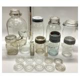 21 PC VTG. GLASSWARE LOT. BALL, CANADIAN CROWN,