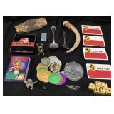 ASSORTED COLLECTIBLES, RATTLESNAKE SKIN, VTG.