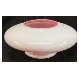 1939 FENTON PEACH BLOW ROSE BOWL, 6.5in W