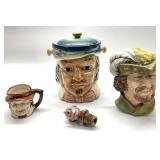 VTG.TOBY BISCUIT JAR, ROBIN HOOD, WINE SPOUT