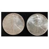 (2) 1991 & 1993 SILVER EAGLES