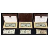 (6) 3 $2 1st DAY ISSUE BILLS FRANKLIN MINT, 1953