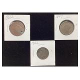 2 CORONET LARGE CENTS AND CLASSIC HEAD HALF CENT