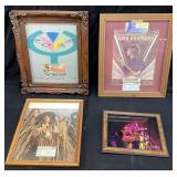 VTG. FRAMED CONCERT T-SHIRT, POSTERS & TICKET
