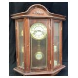 VINTAGE WALL CLOCK WITH FIGURINE DISPLAY