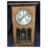 MID CENTURY CENTURION 35 DAY WALL CLOCK w KEY