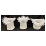 (3) 1950 FENTON SILVER CREST MILK GLASS, TOP HAT