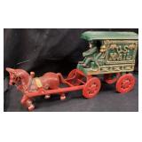 VTG. CAST IRON U.S. MAIL HORSE & CARRIAGE