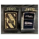 (2) ZIPPO RJ REYNOLDS GOLD TONE & CHROME