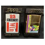 (2) ZIPPO 1998 #23 WINSTON RACING & GOLD TONE