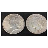(2) 1924-S & 1924-P SILVER PEACE DOLLARS