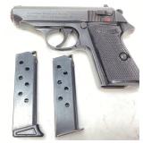 CARL WALTHER PPK/S 9mm PISTOL w MAGAZINES, VGC