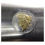 1922-D ENHANCED GILDED PEACE DOLLAR