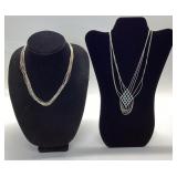 2 PC STERLING LIQUID SILVER NECKLACES