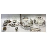 STERLING SILVER LOT WITH SILVER OVERLAY GLASS