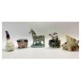 5 PC VTG. CERAMIC LOT, AVON TOBY MUG, BASHFUL