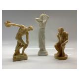 3 PC FIGURINES 2 AMILCARE SANTINI AND DISCOBOLUS