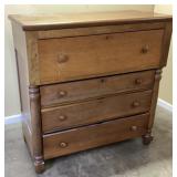 EARLY 1900s SOLID CHERRY EMPIRE SHERATON CHEST