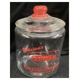 VTG. TOMï¿½S TOASTED PEANUTS GLASS DISPLAY JAR