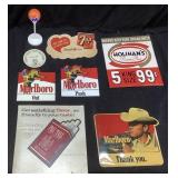 ASSORTED VTG. ADVERTISING SIGNS, MARLBORO, PALL