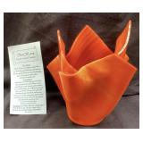ORANGE GLASS OIL LAMP BY JIM & LAURIE CHRISTMAN